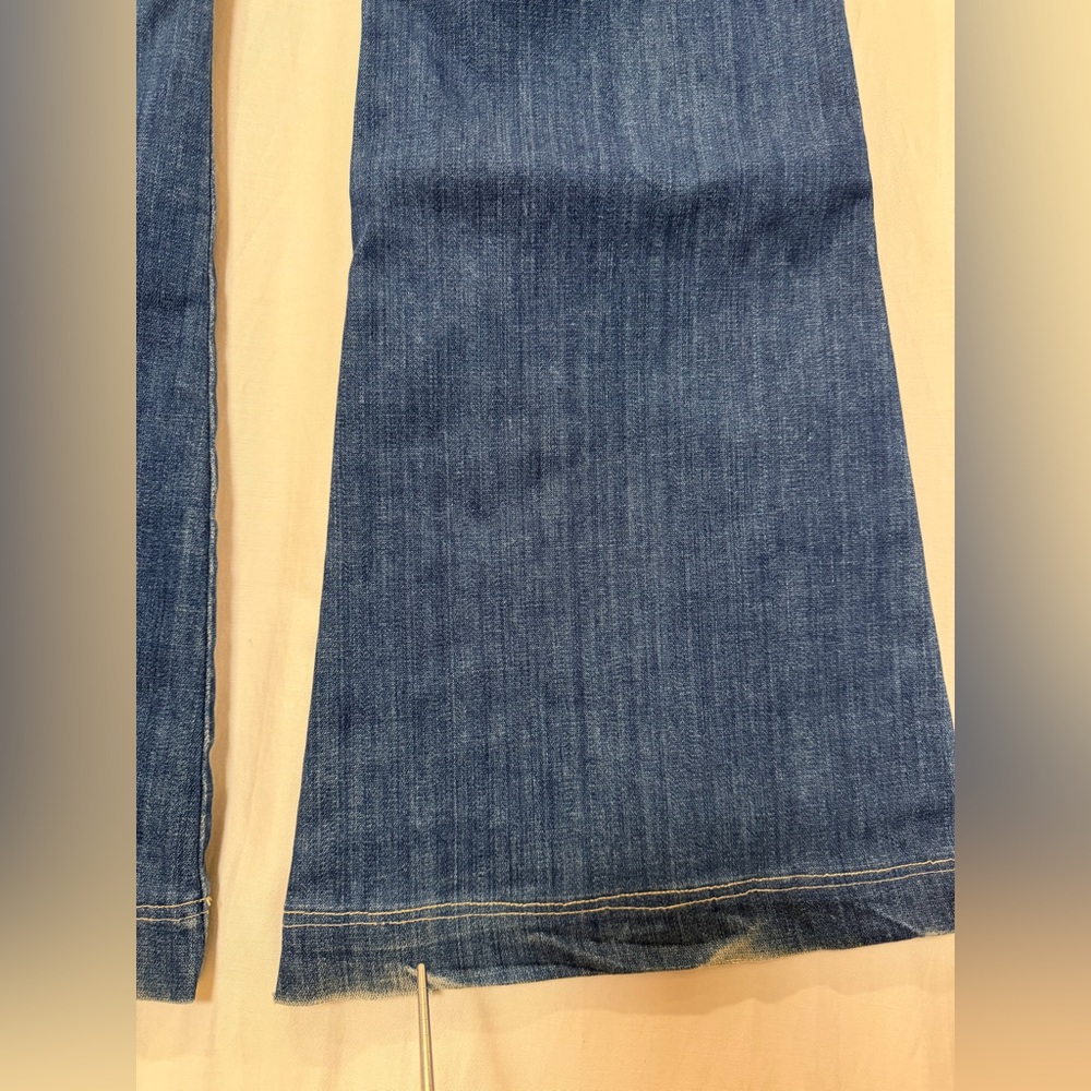 Frankie B. Boot Cut Blue Denim Jeans Patch Pockets in Front - Made In USA - 32 - Picture 11 of 16